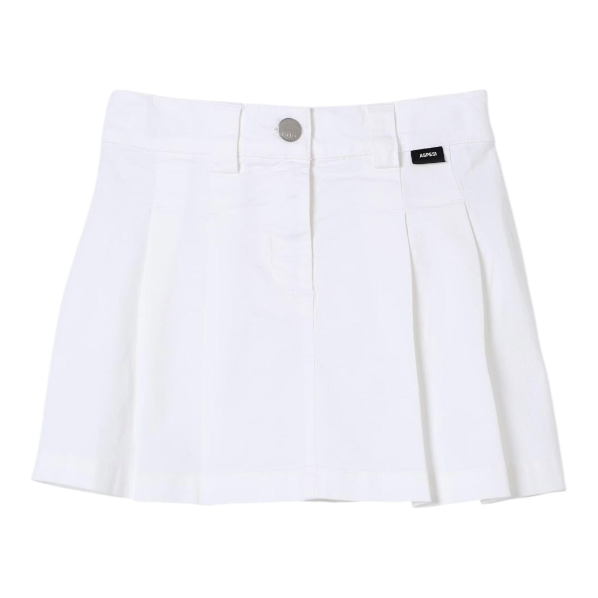 Aspesi Gonna Tinta Unita Modello Tennis per Bambina S25014GNC6058 BIANCO ASPESI 