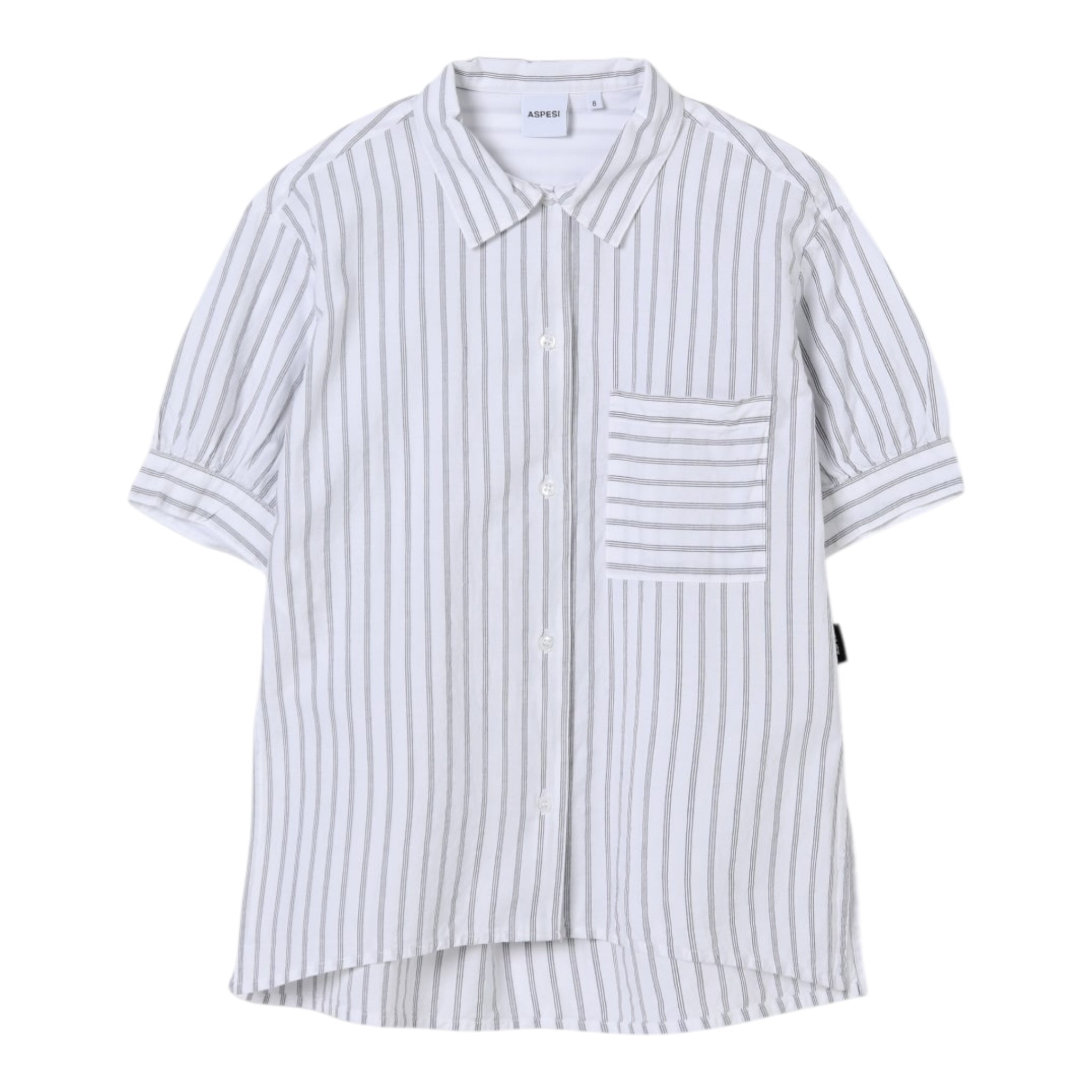 Aspesi Camicia Mezza Manica Tinta Unita Fantasia A Righe per Bambina S25044CLC6065X BIANCO ASPESI 