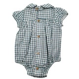 Babidu Pagliaccetto Bicolore con Fantasia A Quadri per Neonata 30406 BIANCO/VERDE BABIDU 