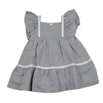 Babidu Abito Tinta Unita con Fiocco per Neonata 91405 GRIGIO BABIDU 