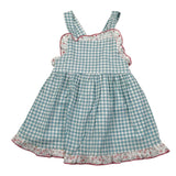Babidu Abito Bicolore con Stampa Quadri per Bambina 91406J BIANCO/VERDE BABIDU 