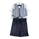 Baby A. Completo 4 Pezzi Bermuda-Camicia-Papillions-Gilet per Neonato A2804N AZZURRO BABY A. 