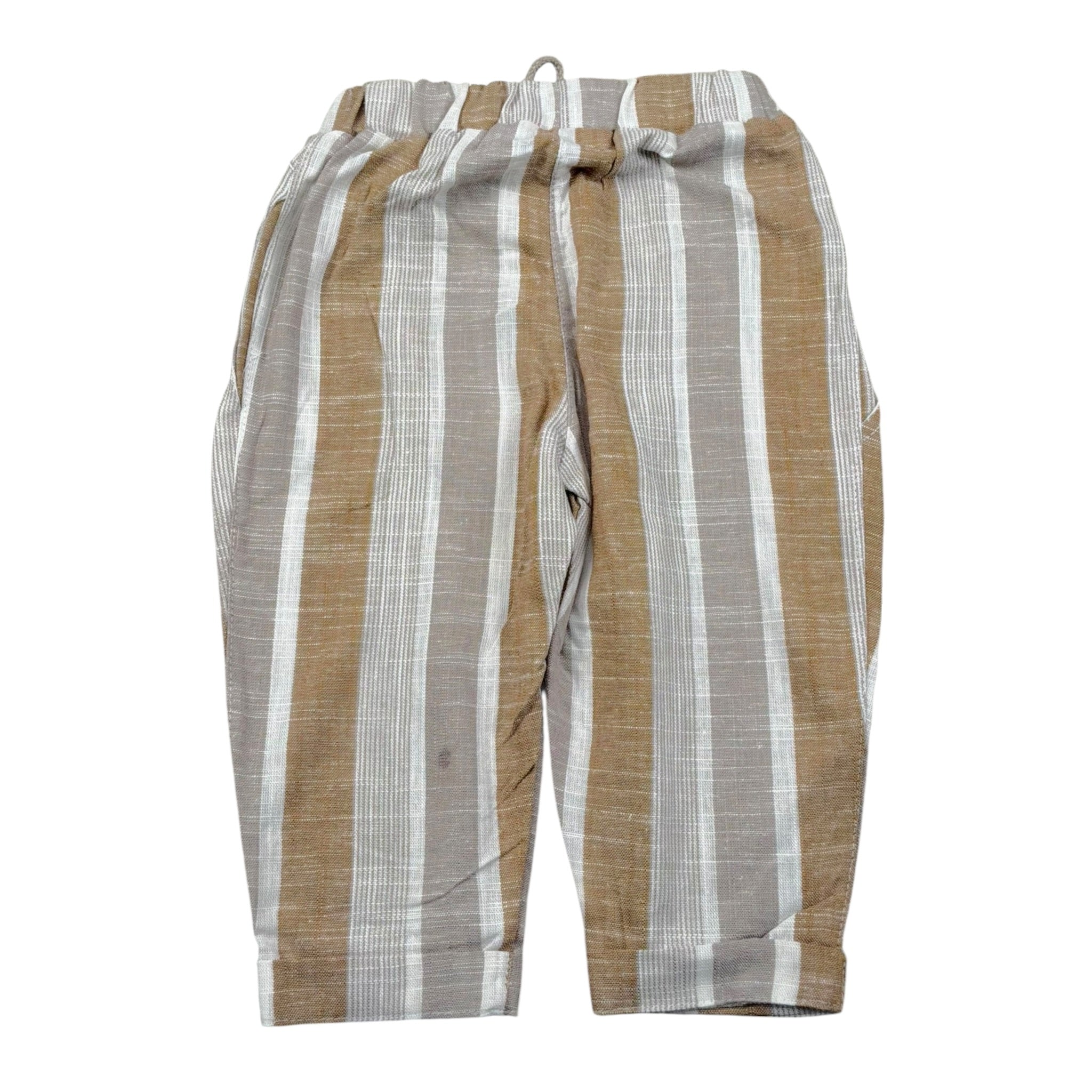 Babyvip Pantalone Tinta Unita con Elastico In Vita E Fantasia A Righe per Neonato T1297 BEIGE BABYVIP 