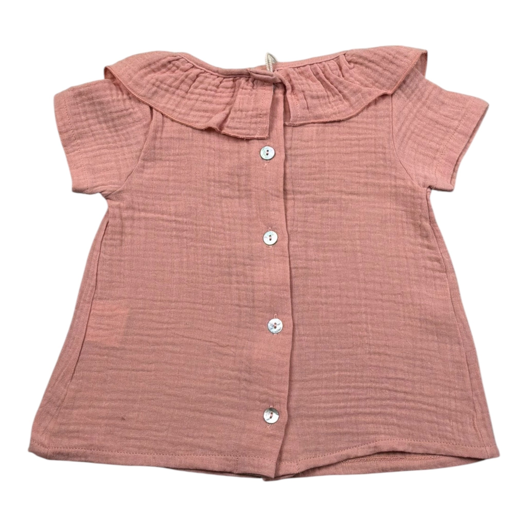 Babyvip T-Shirt Tinta Unita con Colletto per Neonata T1556 SALMONE BABYVIP 