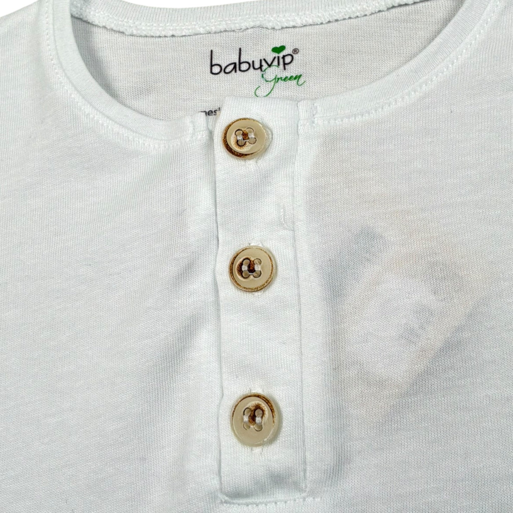 Babyvip T-Shirt Tinta Unita con Bottoni per Neonato T7157 BIANCO BABYVIP 