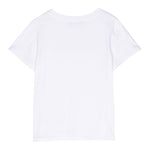Balmain T-Shirt Girocollo Tinta Unita con Brillantini per Bambina BS8B61 BIANCO BALMAIN 