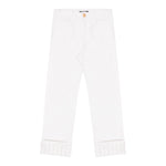 Balmain Jeans tinta unita con 5 Tasche Panna per Bambina BU6Q90 PANNA BALMAIN 
