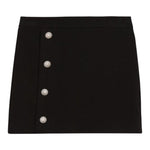 Balmain Gonna Tinta Unita con Bottoni per Bambina BV7A34 NERO BALMAIN 