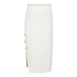 Balmain Gonna Tuta Tinta Unita con Bottoni per Bambina BV7A70 PANNA BALMAIN 
