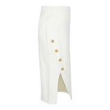 Balmain Gonna Tuta Tinta Unita con Bottoni per Bambina BV7A70 PANNA BALMAIN 