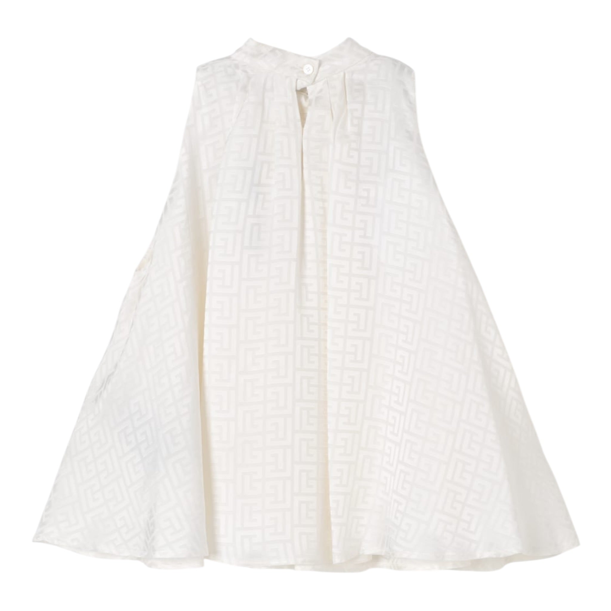Balmain Abito Giromanica Tinta Unita per Bambina BW1D62 PANNA BALMAIN 