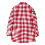 Balmain Cappotto Bicolore con Fantasia per Bambina BW2A24 BIANCO/ROSSO BALMAIN 