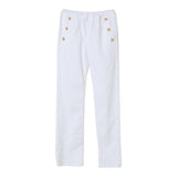Balmain Pantalone Tinta Unita con Elastico In Vita per Bambina BW6Q5 BIANCO BALMAIN 