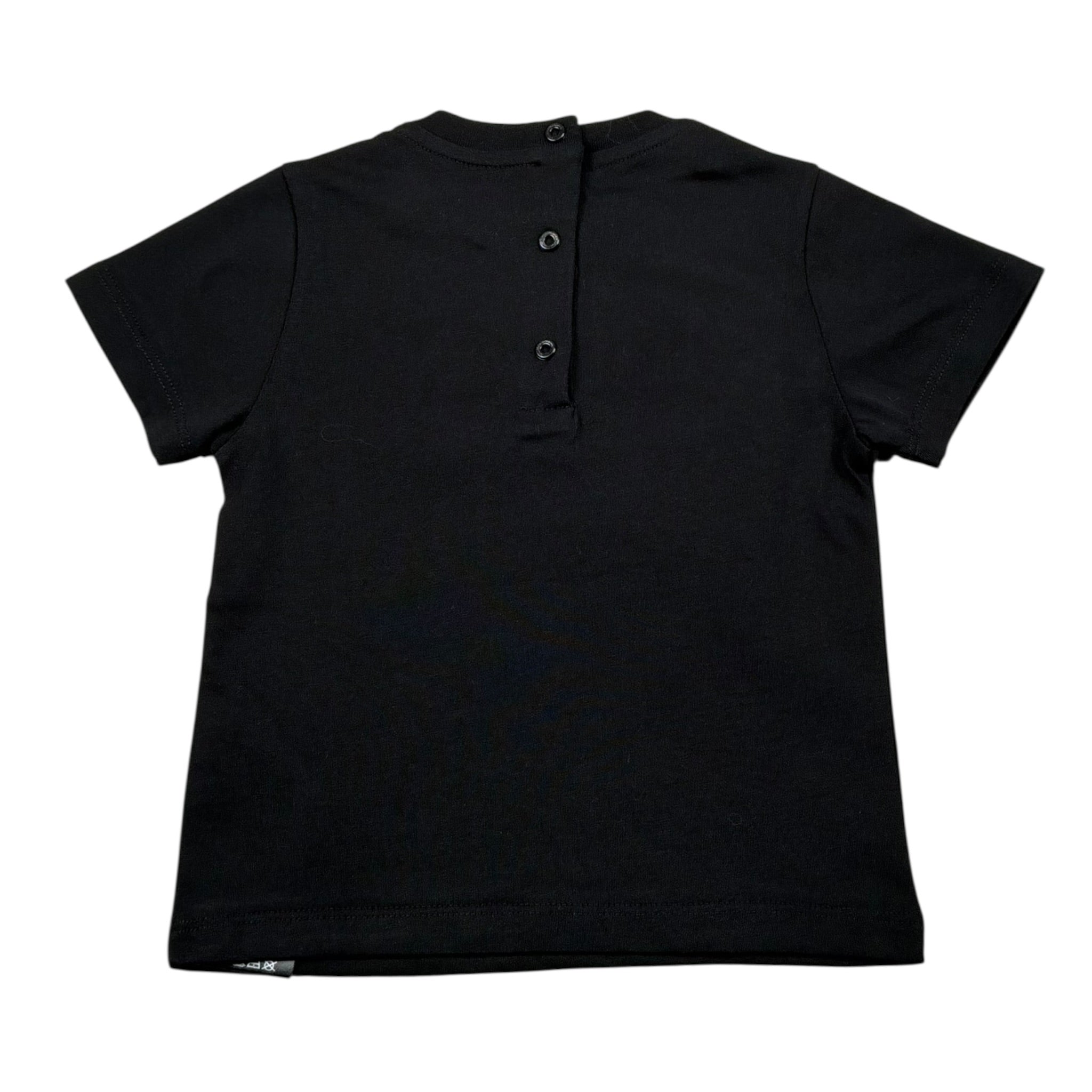Balmain T-Shirt Girocollo Tinta Unita con Stampa per Neonato BW8541X NERO BALMAIN 