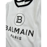Balmain Set Tutina-Cappello Tinta Unita con Profili In Contrasto per Neonato TUTINS BIANCO BALMAIN 