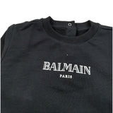 Balmain Felpa Chiusa Girocollo tinta unita con Logo Nero per Neonato V4560NX NERO BALMAIN 