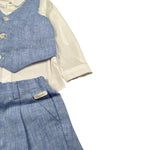 Barcellino Completo 3 Pezzi Camicia-Bermuda-Gilet Azzurro per Neonato 100311 AZZURRO BARCELLINO 