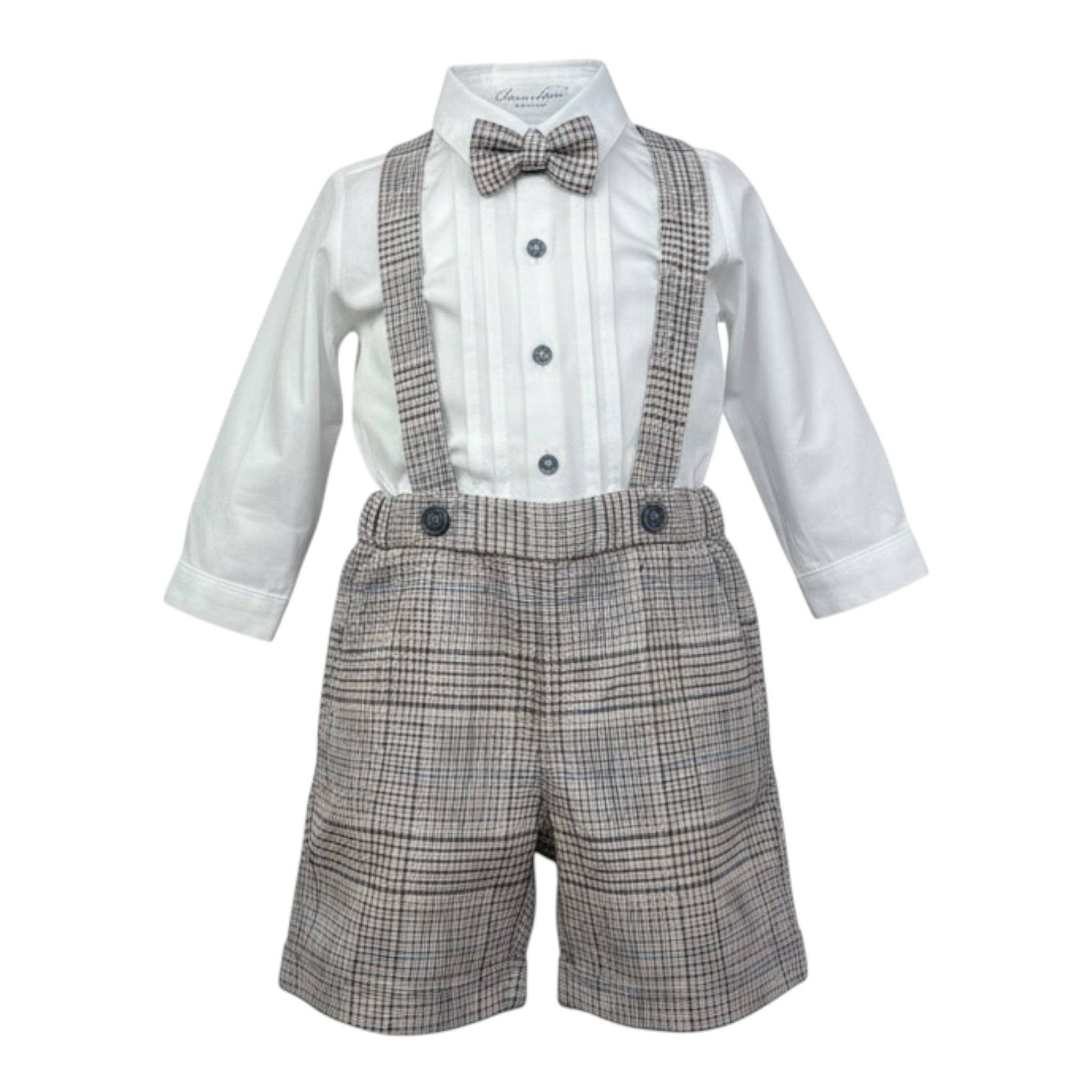 Barcellino Completo 3 Pezzi Camicia-Bermuda-Papillon per Neonato 110606 BIANCO BARCELLINO 
