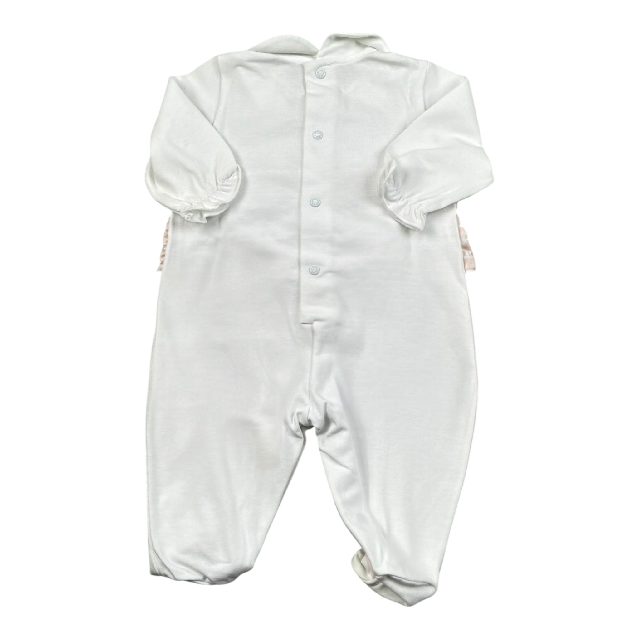 Barcellino Tutina Bicolore con Stampa per Neonata 110801 BIANCO/ROSA BARCELLINO 