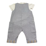 Barcellino Completo 2 Pezzi Salpette-Body Bicolore per Neonato 120104 BIANCO BARCELLINO 