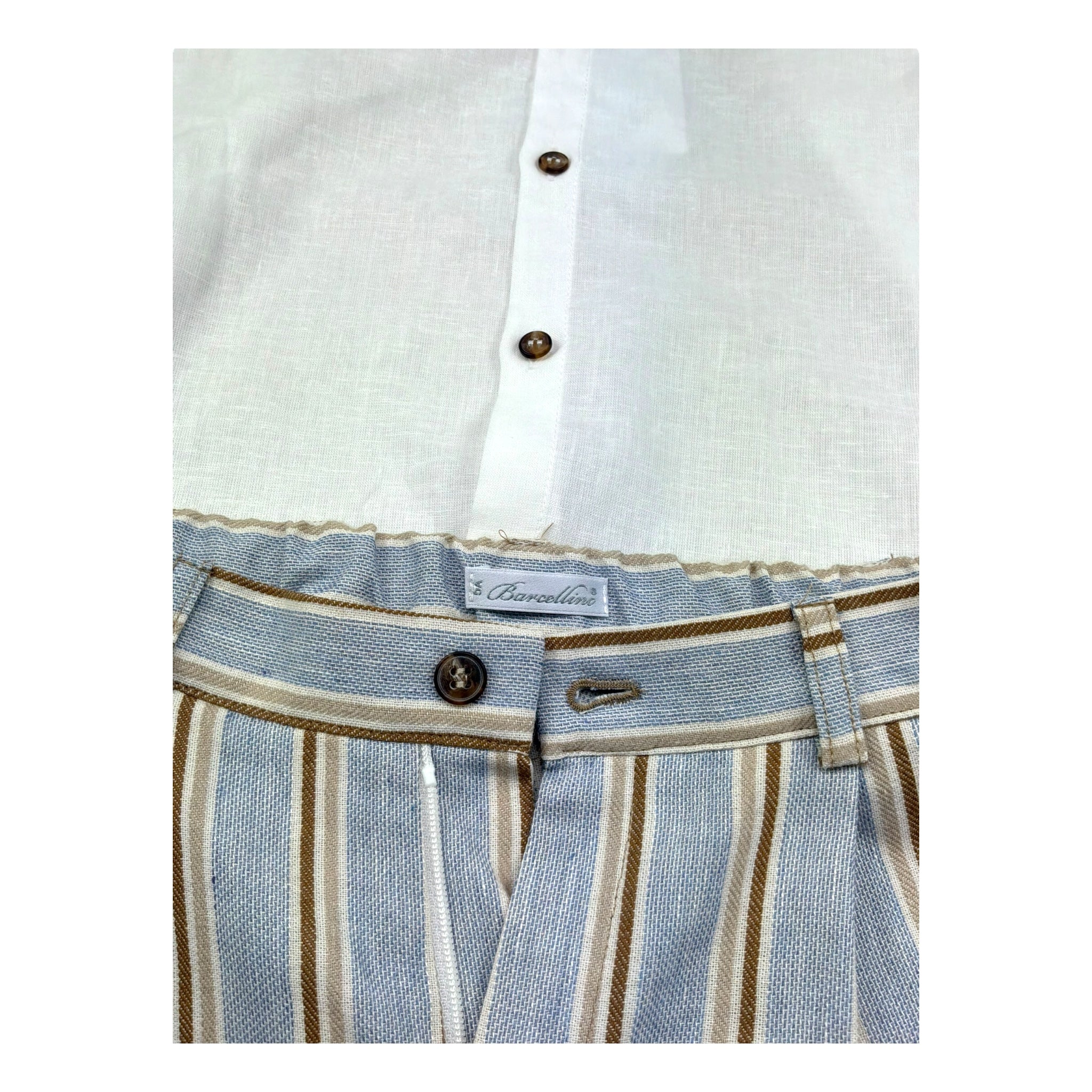 Barcellino Completo 2 Pezzi Camicia-Bermuda per Bambino 120110 BIANCO BARCELLINO 