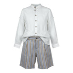 Barcellino Completo 2 Pezzi Camicia-Bermuda per Bambino 120110NJX BIANCO BARCELLINO 