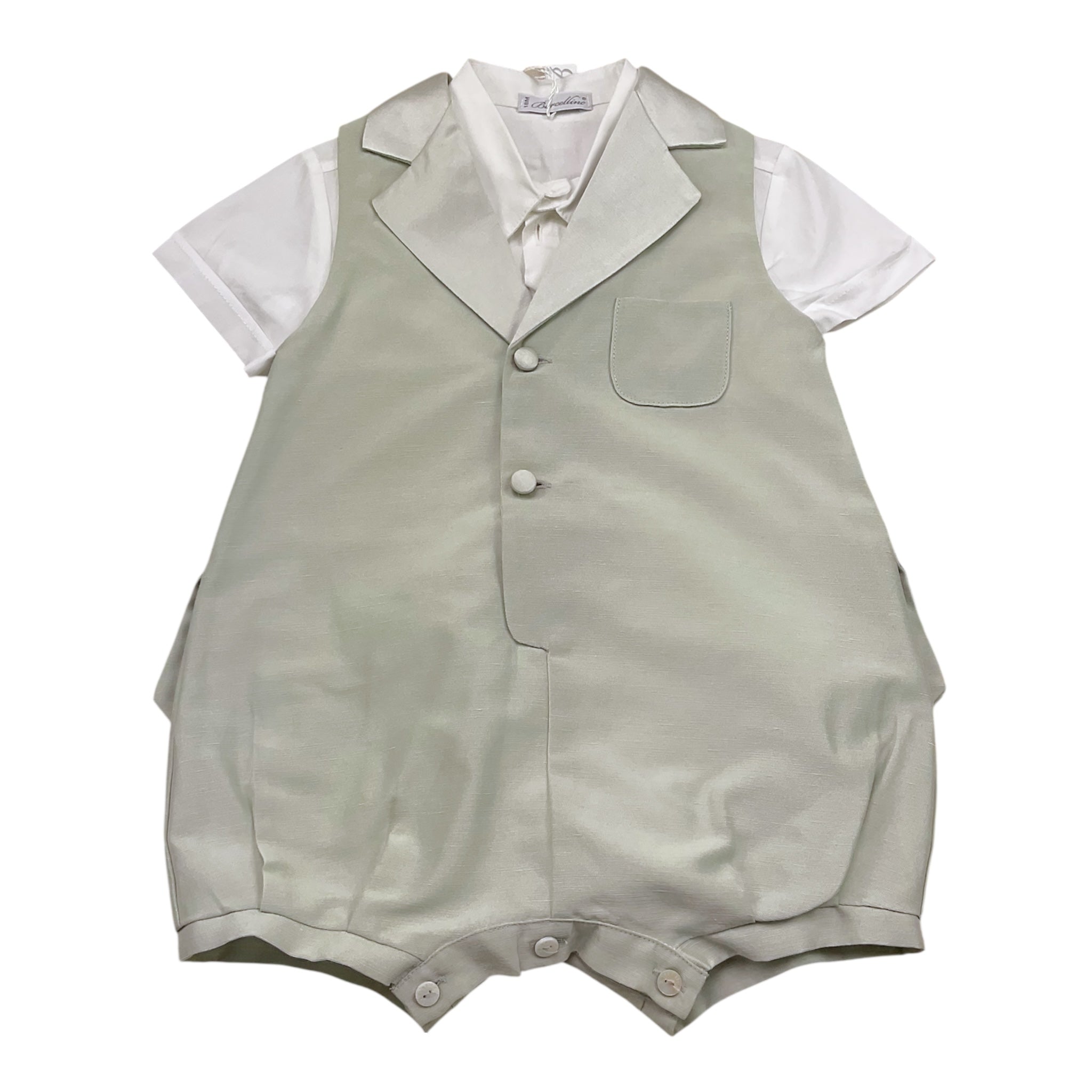 Barcellino Completo 2 Pezzi Body-Pagliaccetto per Neonato 120711 BIANCO/GRIGIO BARCELLINO 