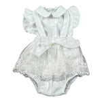 Barcellino Completo 2 Pezzi Camicia-Salopette per Neonata 120721 BIANCO BARCELLINO 