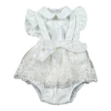 Barcellino Completo 2 Pezzi Camicia-Salopette per Neonata 120721 BIANCO BARCELLINO 