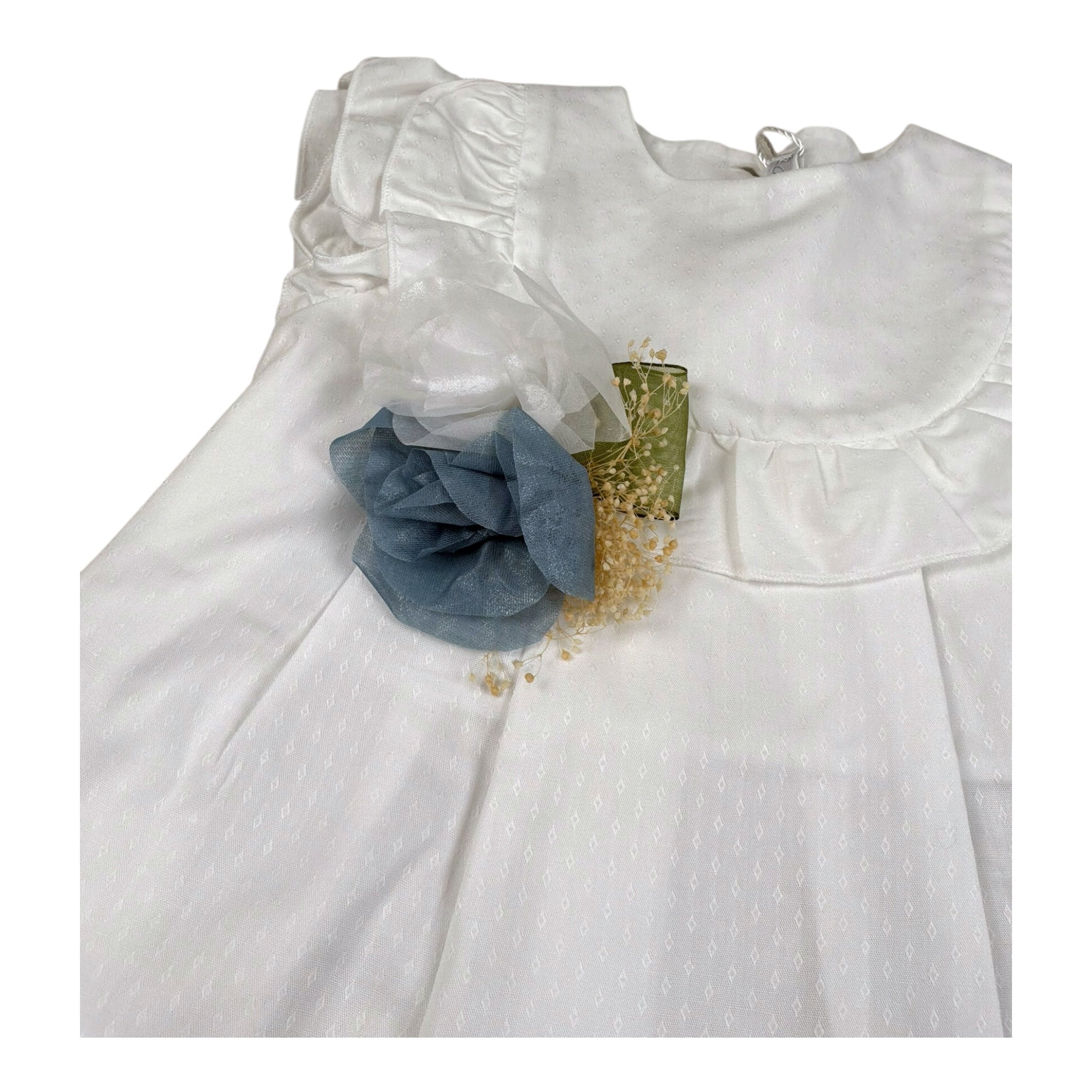 Barcellino Completo 2 Pezzi Camicia-Culotte per Neonata 120816 BIANCO/BLU BARCELLINO 