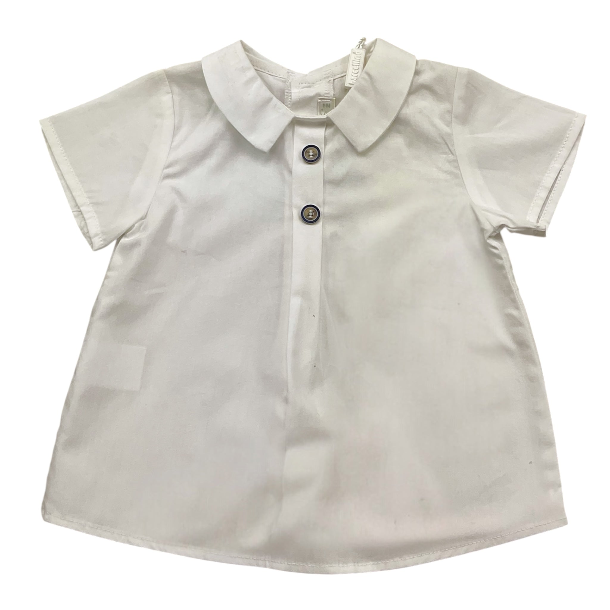 Barcellino Camicia Tinta Unita Mezza Manica per Neonato 9059 BIANCO BARCELLINO 
