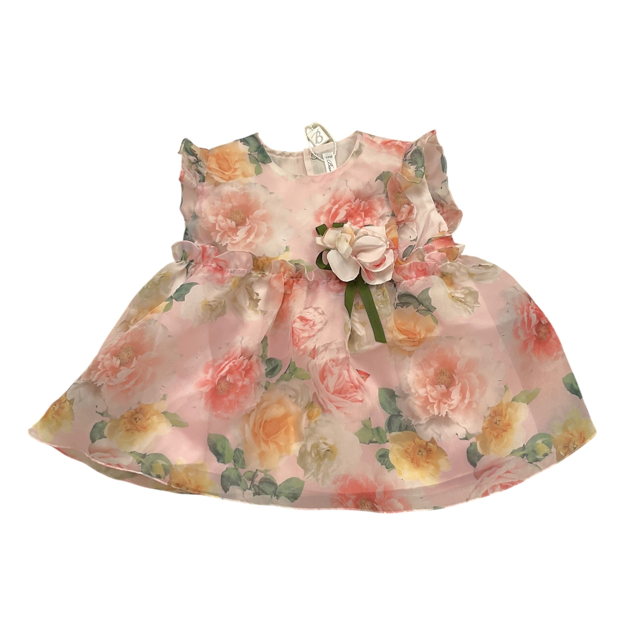 Barcellino Camicia-Coulotte Bicolore con Fantasia Fiori per Neonata 9721 ROSA BARCELLINO 