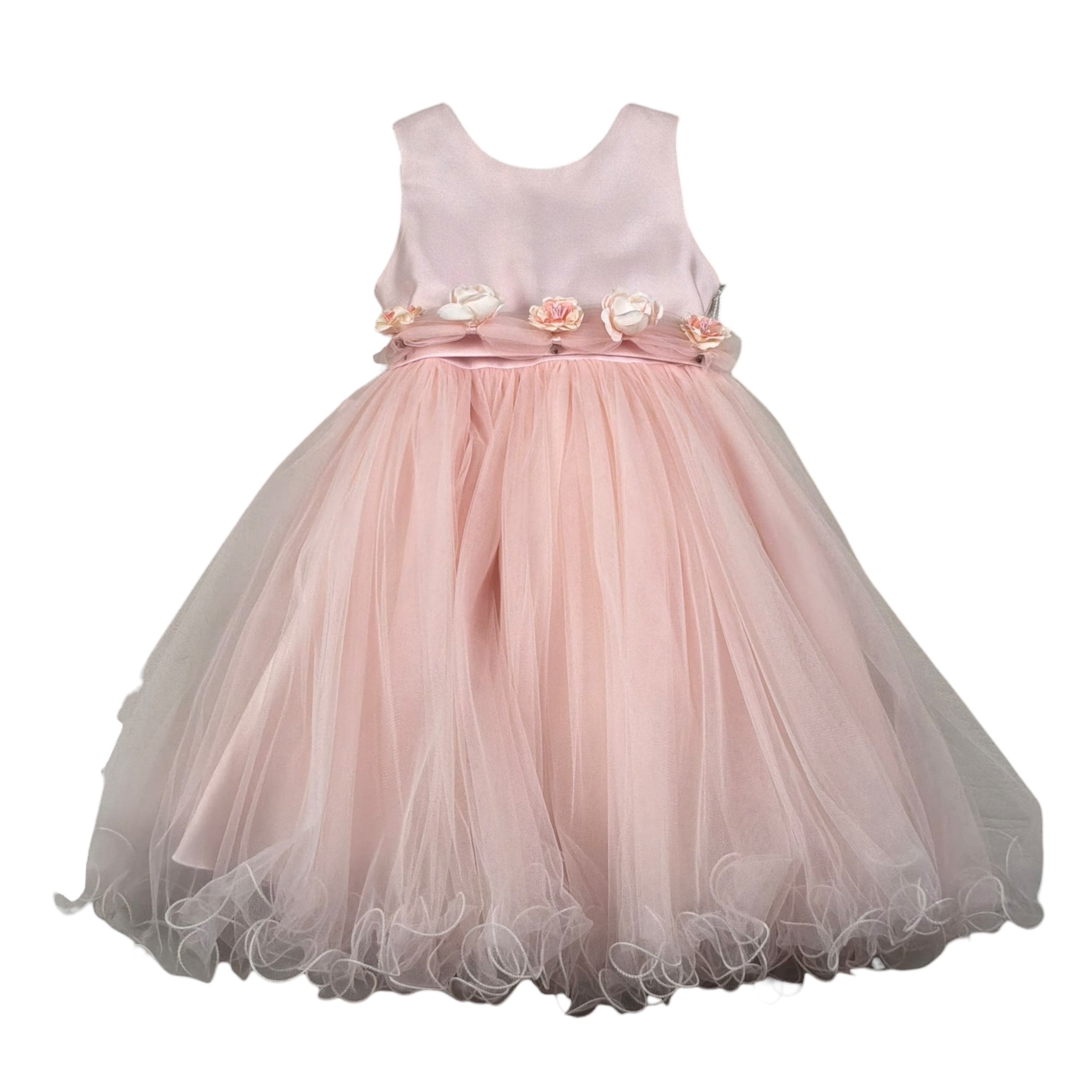 Bella Brilli Abito Cerimonia Tinta Unita Giromanica per Bambina BB902548 ROSA BELLA BRILLI 