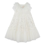 Billieblush Abito Tinta Unita con Tulle E Paillettes per Bambina U20989 BIANCO BillIEBLUSH 