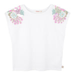 Billieblush Canotta Tinta Unita con Paillettes per Bambina U20994 BIANCO BillIEBLUSH 