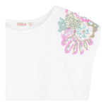 Billieblush Canotta Tinta Unita con Paillettes per Neonata U20994N BIANCO BillIEBLUSH 