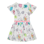 Billieblush Abito Mezza Manica Tinta Unita con Stampa per Bambina U21034J BIANCO BillIEBLUSH 