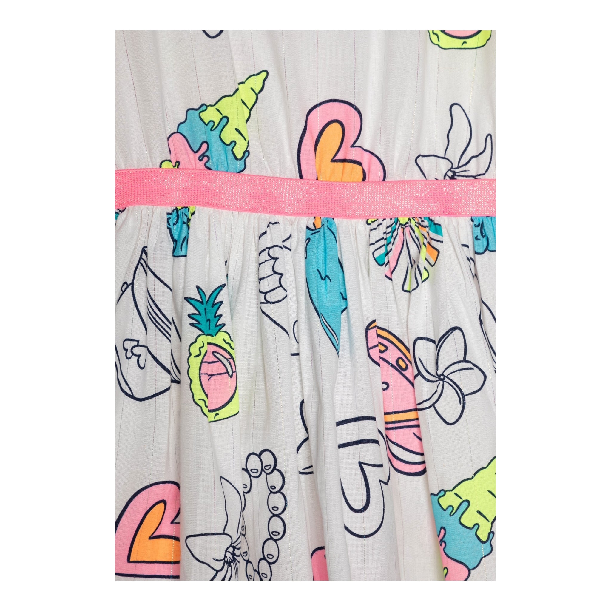 Billieblush Abito Mezza Manica Tinta Unita con Stampa per Bambina U21034J BIANCO BillIEBLUSH 