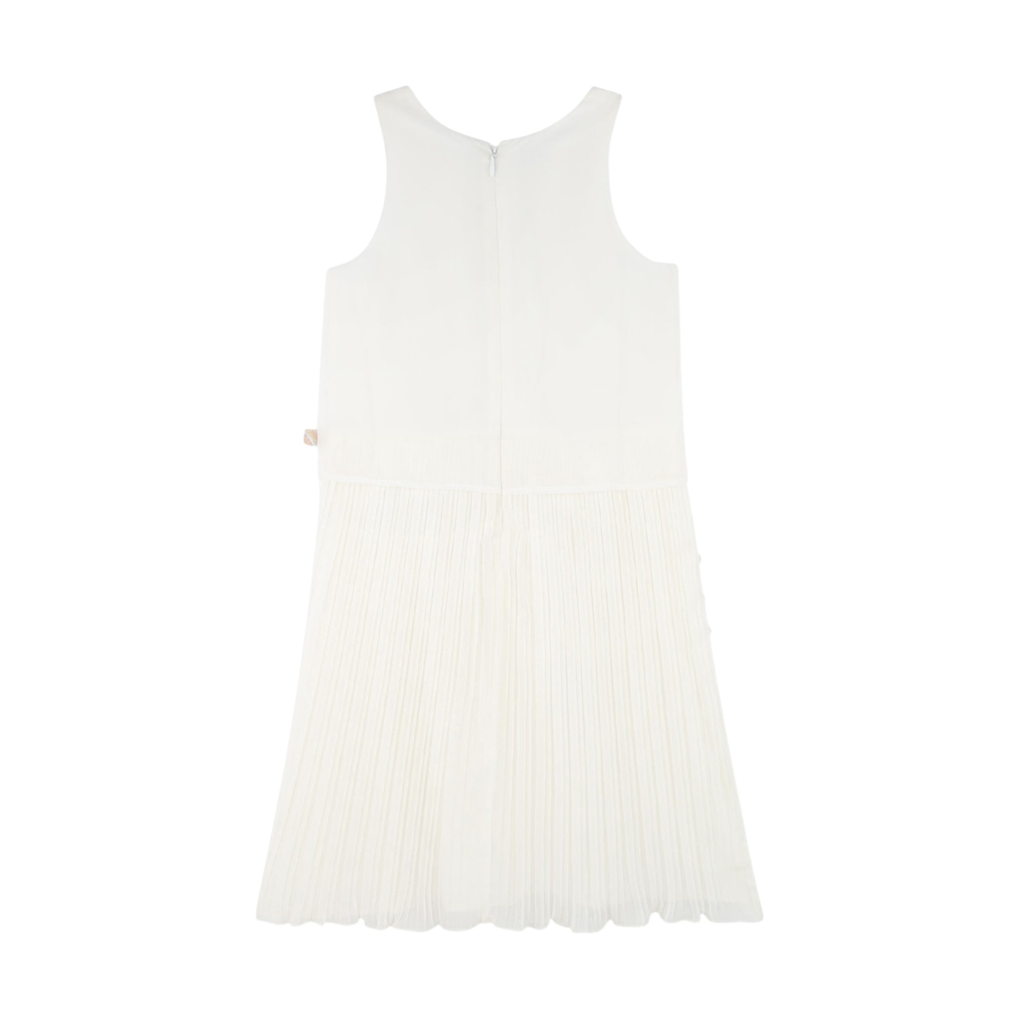 Billieblush Abito Tinta Unita con Fiori Giromanica per Neonata U21132 BIANCO BillIEBLUSH 