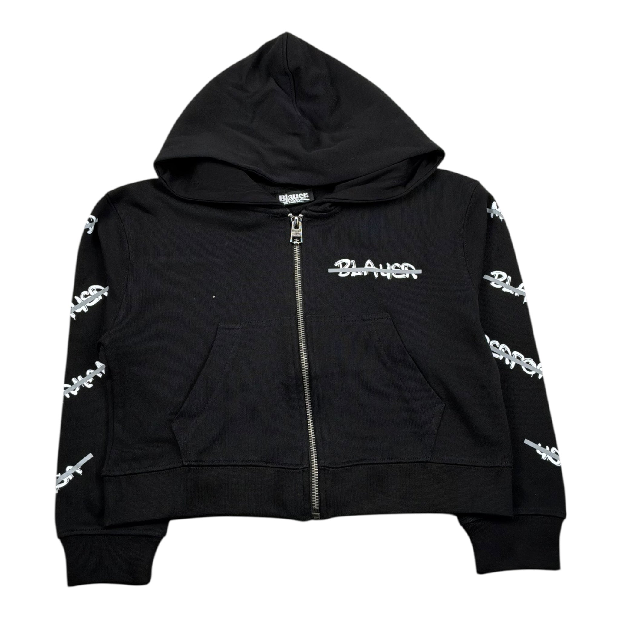 Blauer Felpa con Zip E Cappuccio Tinta Unita con Stampe per Neonata 25SBLGF02547N NERO BLAUER 