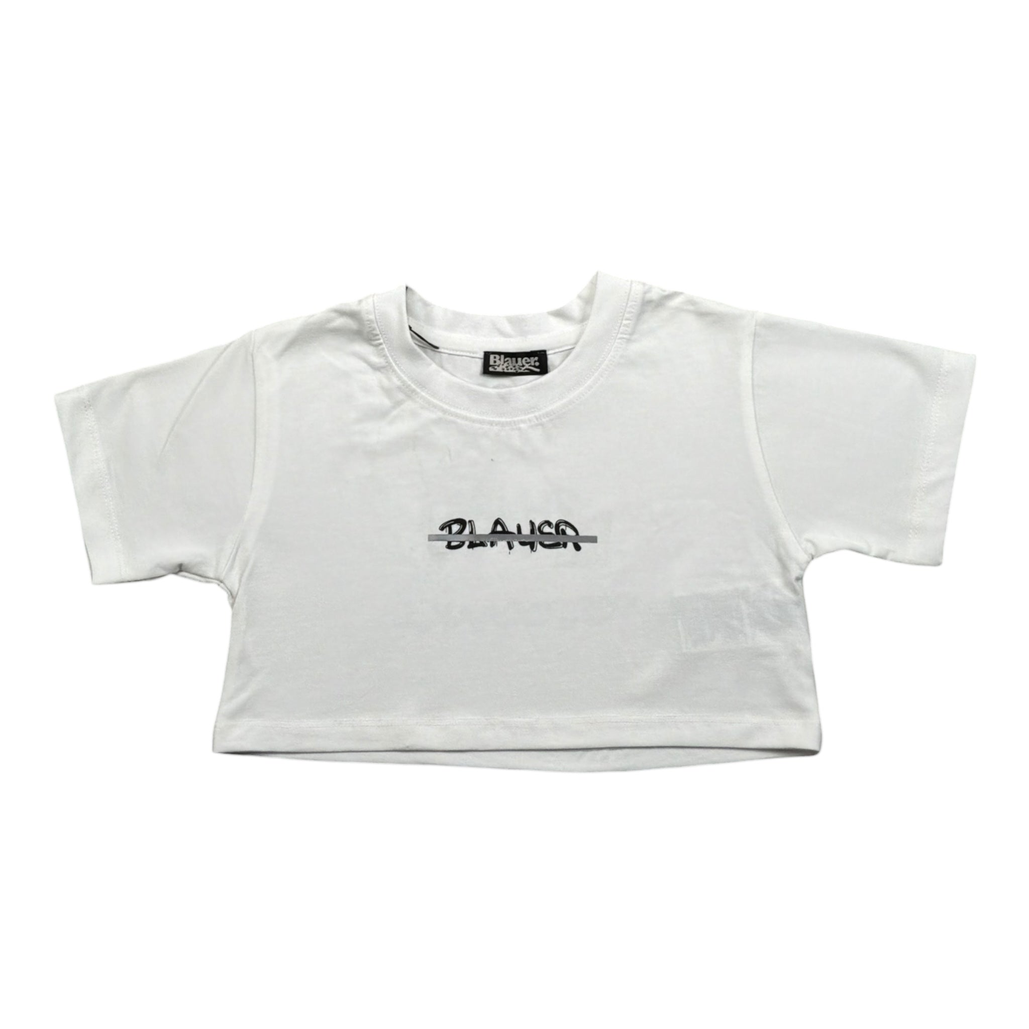 Blauer T-Shirt Girocollo Tinta Unita con Stampa per Neonata 25SBLGH02550N BIANCO BLAUER 