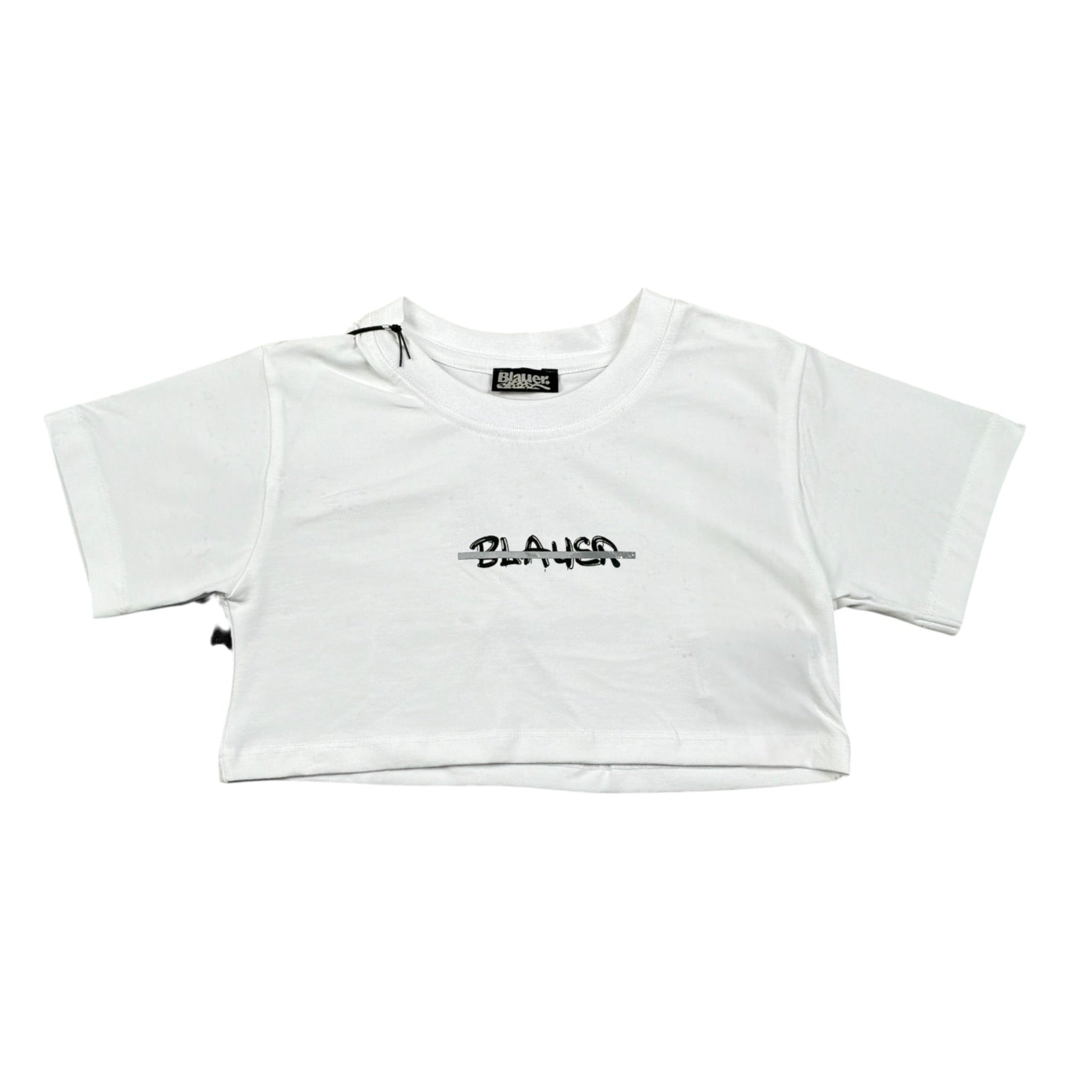 Blauer T-Shirt Girocollo Tinta Unita con Stampa per Neonata 25SBLGH02550XN BIANCO BLAUER 