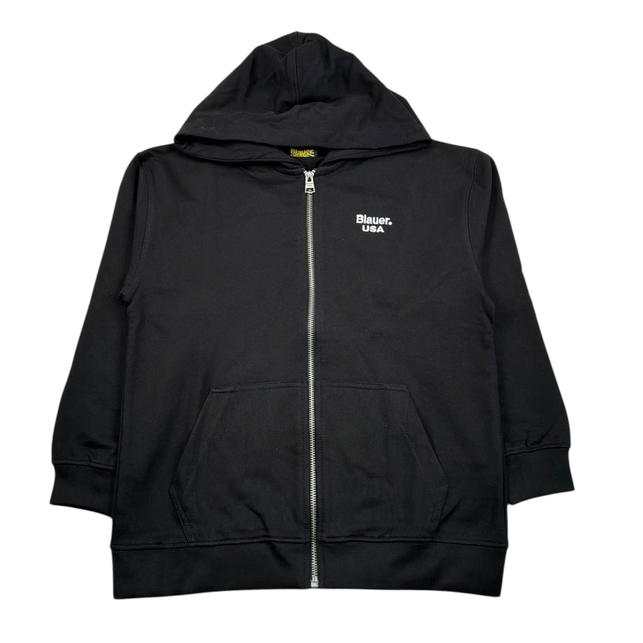 Blauer Felpa con Zip E Cappuccio Tinta Unita con Logo per Bambino 25SBLKF02553 NERO BLAUER 