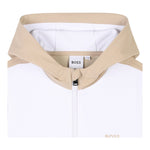 Boss Felpa con Zip E Cappuccio Bicolore per Bambino J51965 BIANCO/BEIGE BOSS 