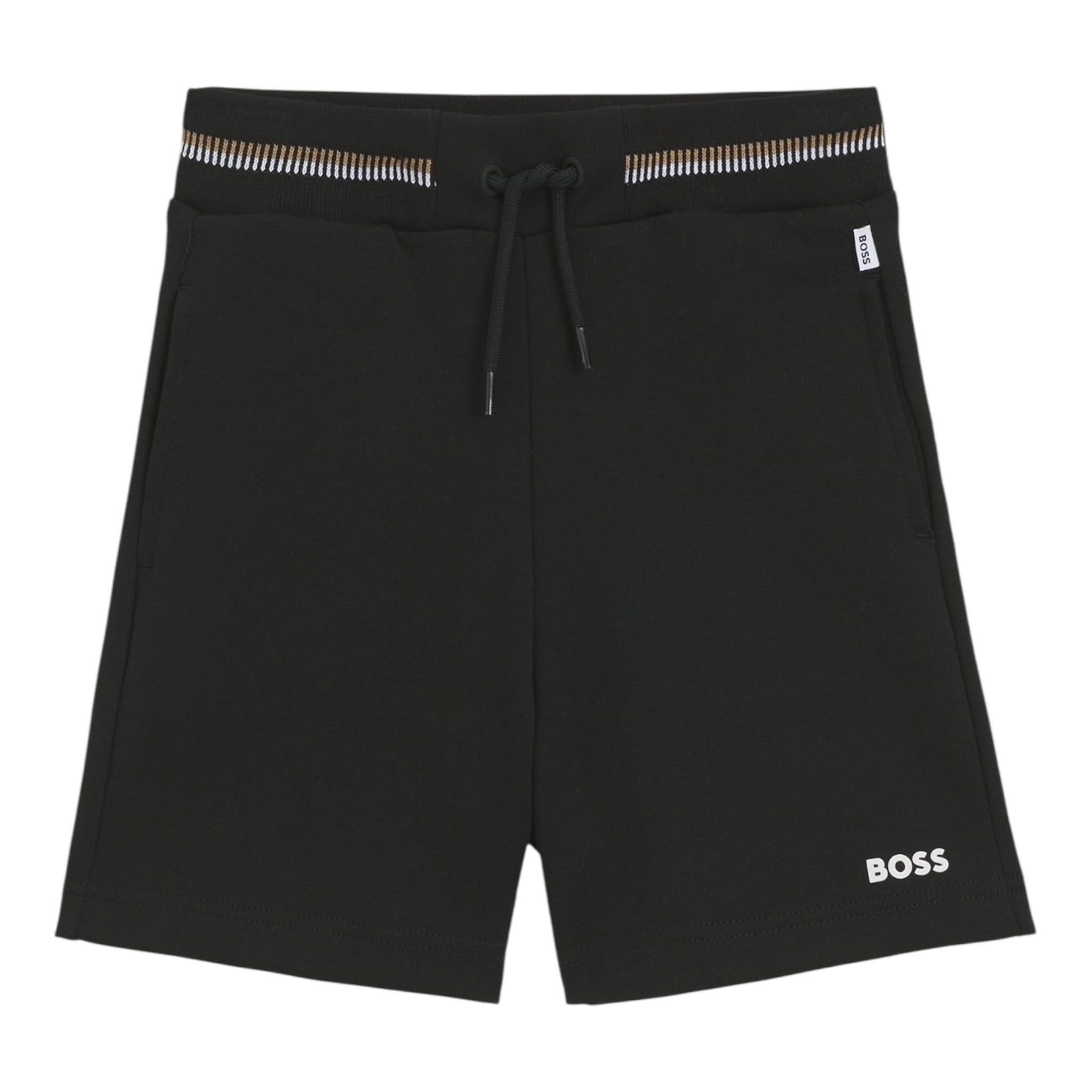 Boss Bermuda Tinta Unita con Elastico In Vita per Bambino J51999 NERO BOSS 
