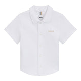 Boss Polo Mezza Manica Tinta Unita con Logo per Bambino J52017 BIANCO BOSS 
