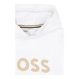 Boss Felpa Tinta Unita con Cappuccio E Stampa per Bambino J52027 BIANCO BOSS 
