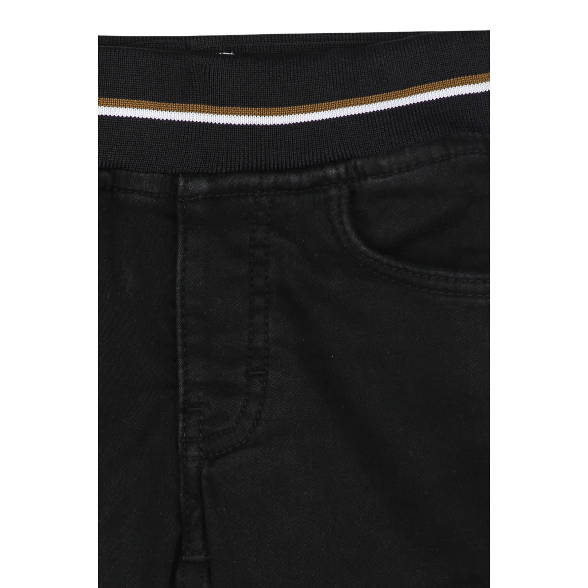Boss Bermuda Tinta Unita con Elastico In Vita per Neonato J52091 NERO BOSS 