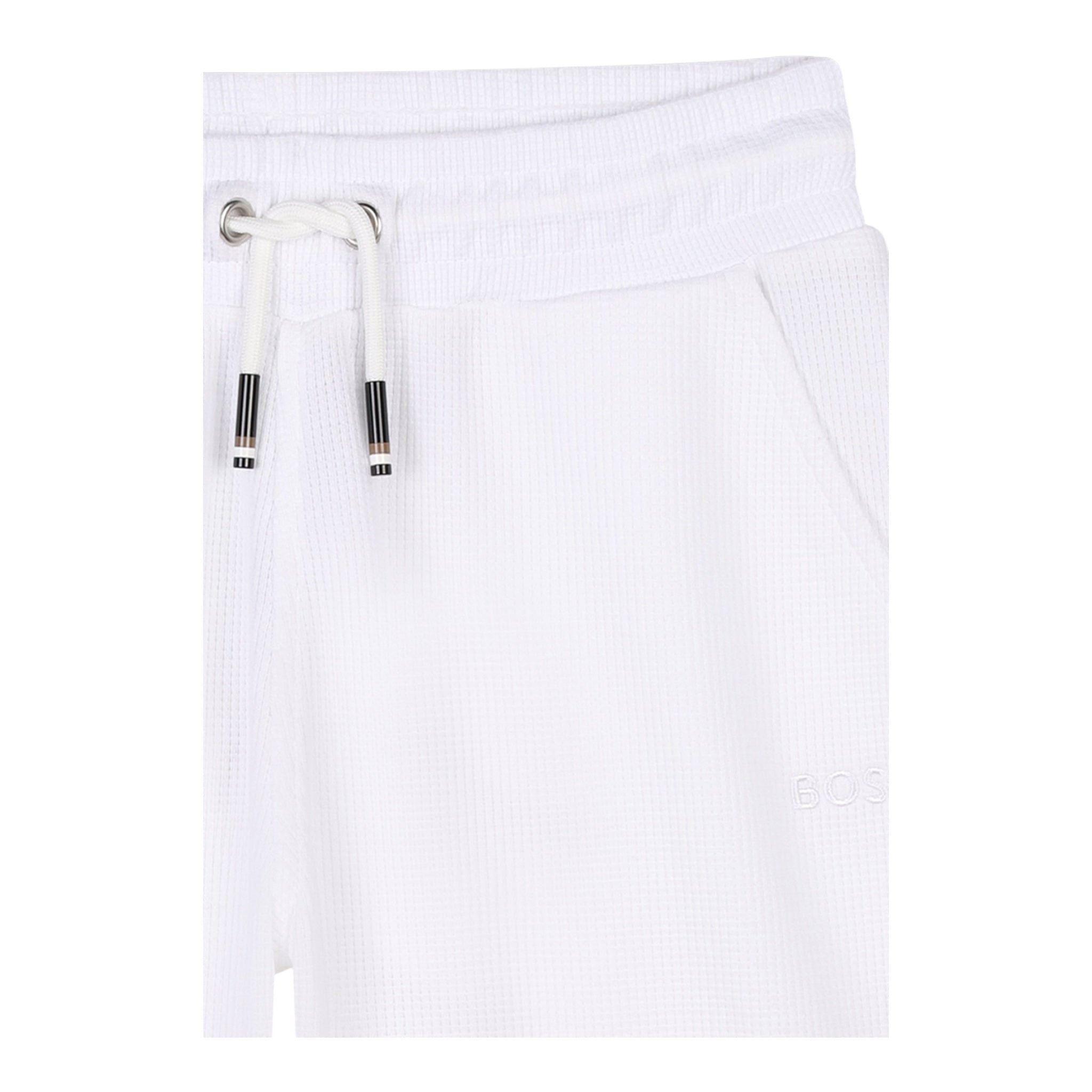 Boss Bermuda Tinta Unita con Logo per Bambino J52169B BIANCO BOSS 