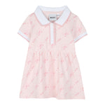 Boss Abito Mezza Manica Tinta Unita per Neonata J52184 ROSA BOSS 
